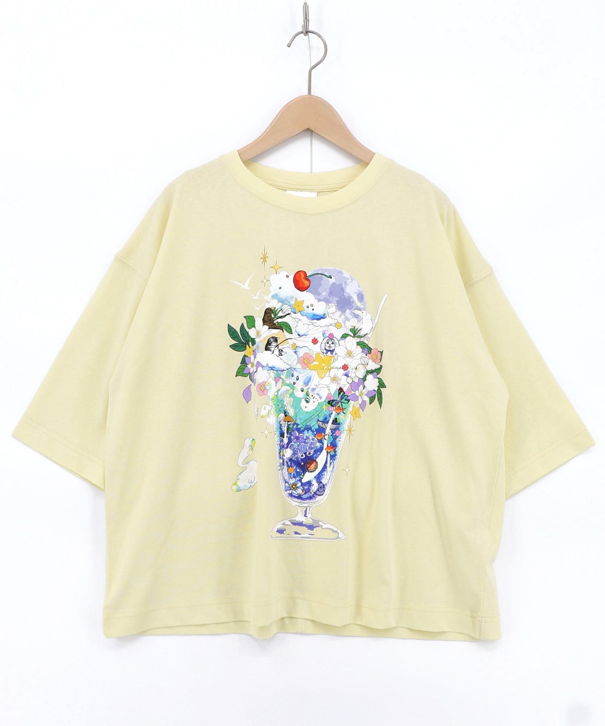スカラー特性お月見パフェ柄 接触冷感Tシャツ-13