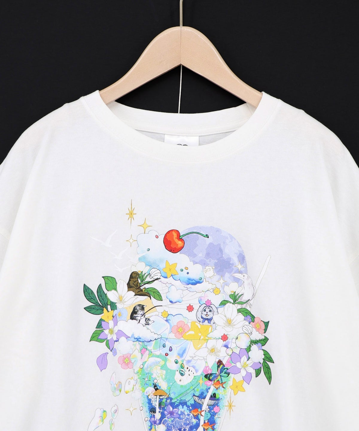 スカラー特性お月見パフェ柄 接触冷感Tシャツ-15