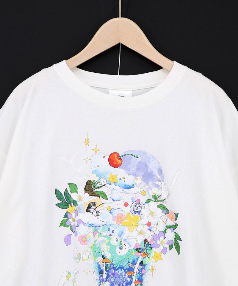 スカラー特性お月見パフェ柄 接触冷感Tシャツ-15