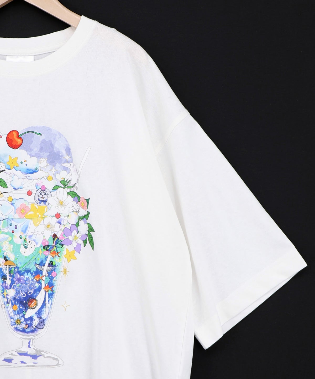 スカラー特性お月見パフェ柄 接触冷感Tシャツ-16