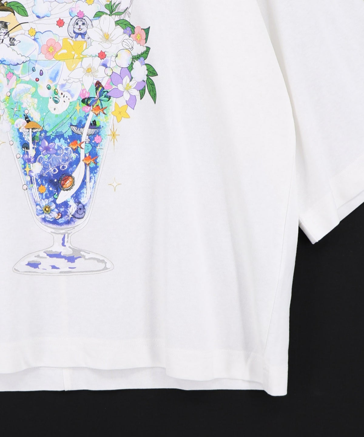 スカラー特性お月見パフェ柄 接触冷感Tシャツ-17