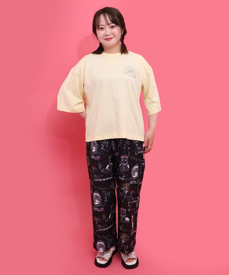 スカラーレモンガール柄 接触冷感Tシャツ-3