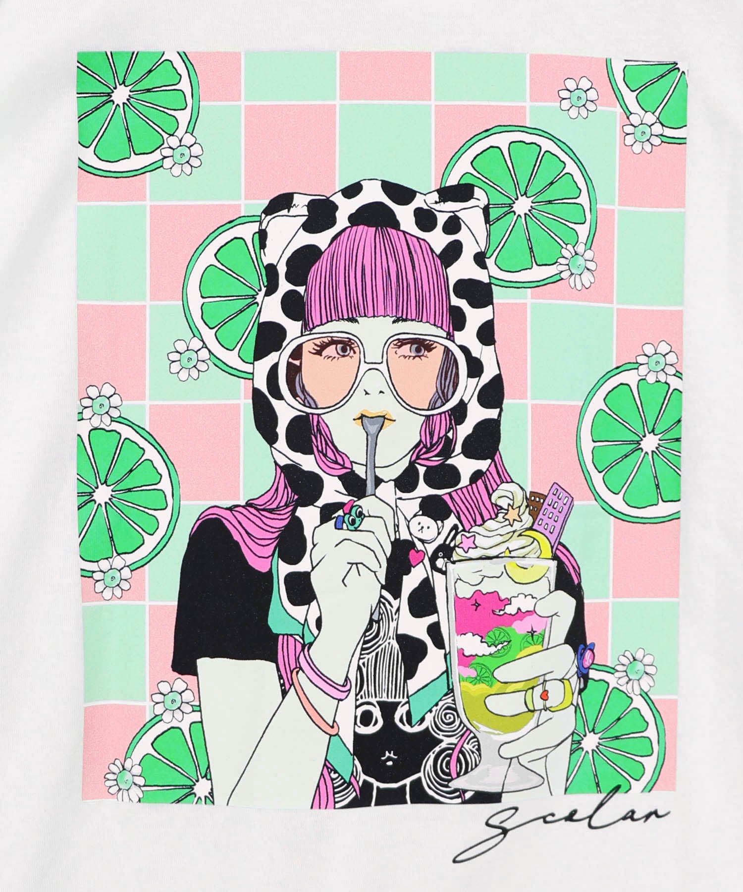 162691：スカラーレモンガール柄 接触冷感Tシャツの通販-ScoLar