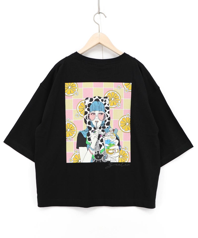 スカラーレモンガール柄 接触冷感Tシャツ-10