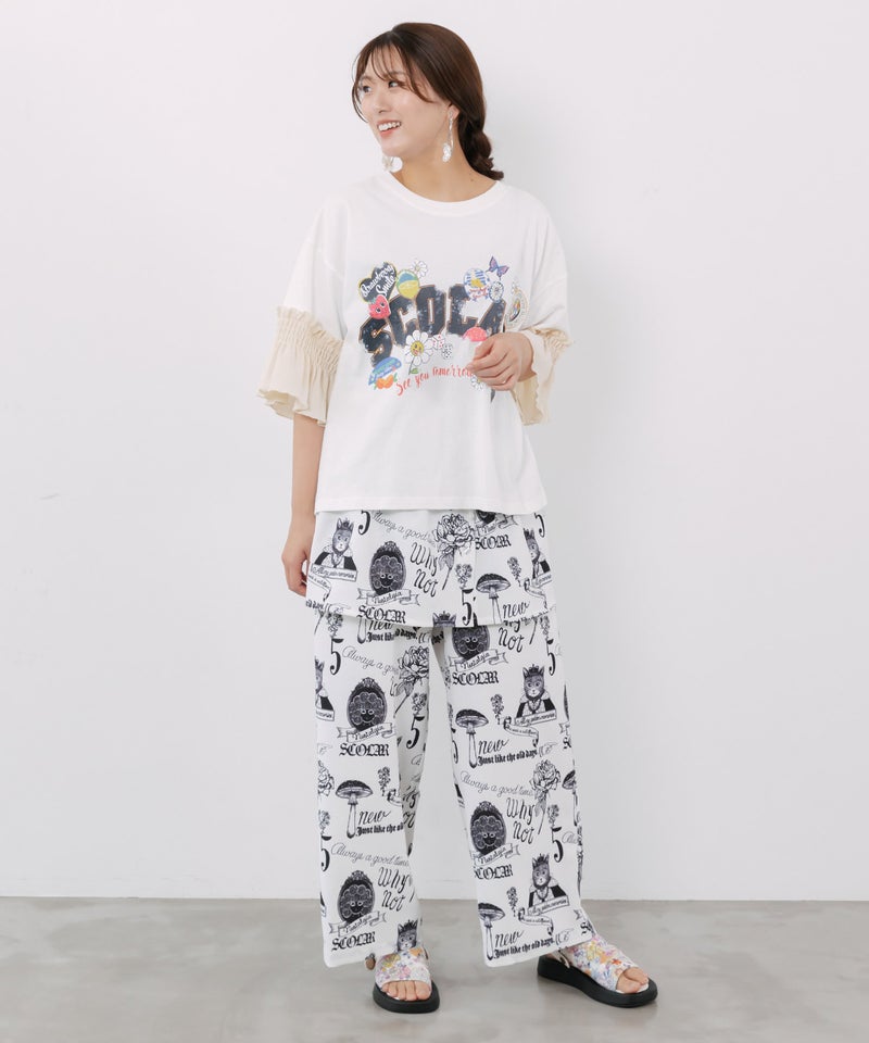アンティーク柄 3way巻きスカート付きパンツ-2