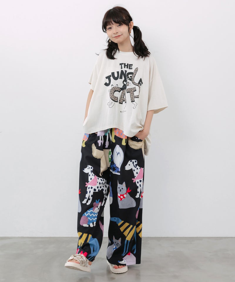 3柄展開 リラックスワイドパンツ-2
