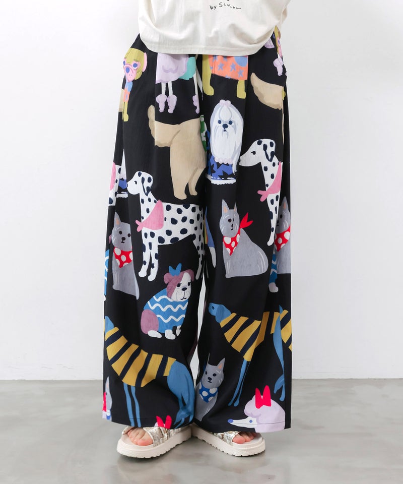 3柄展開 リラックスワイドパンツ-3