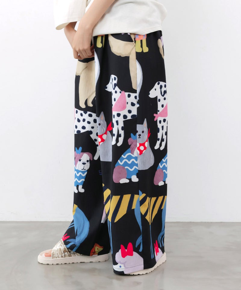 3柄展開 リラックスワイドパンツ-4