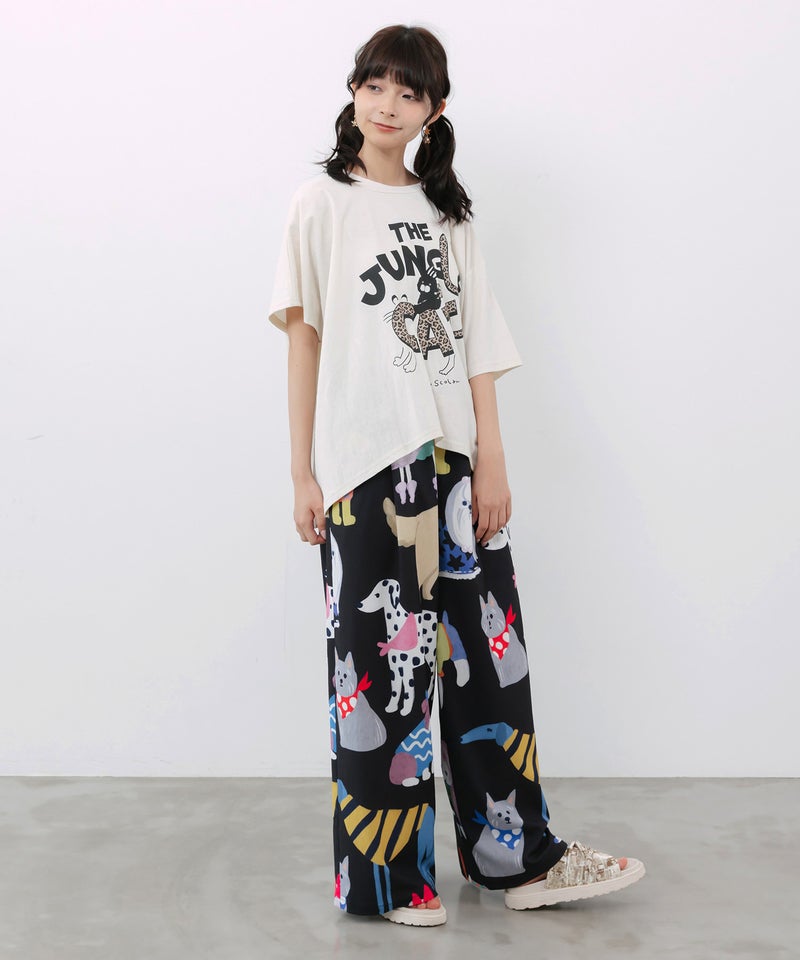 3柄展開 リラックスワイドパンツ-7