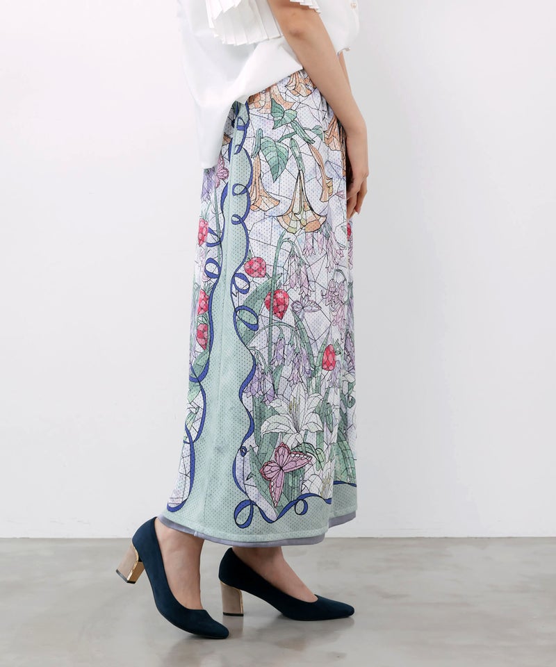 メッシュ花柄orラメストライプ リバーシブルスカート-4