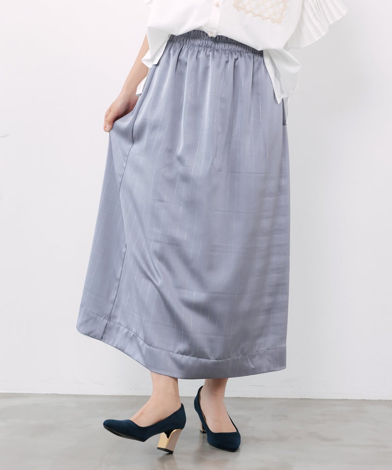 メッシュ花柄orラメストライプ リバーシブルスカート-10