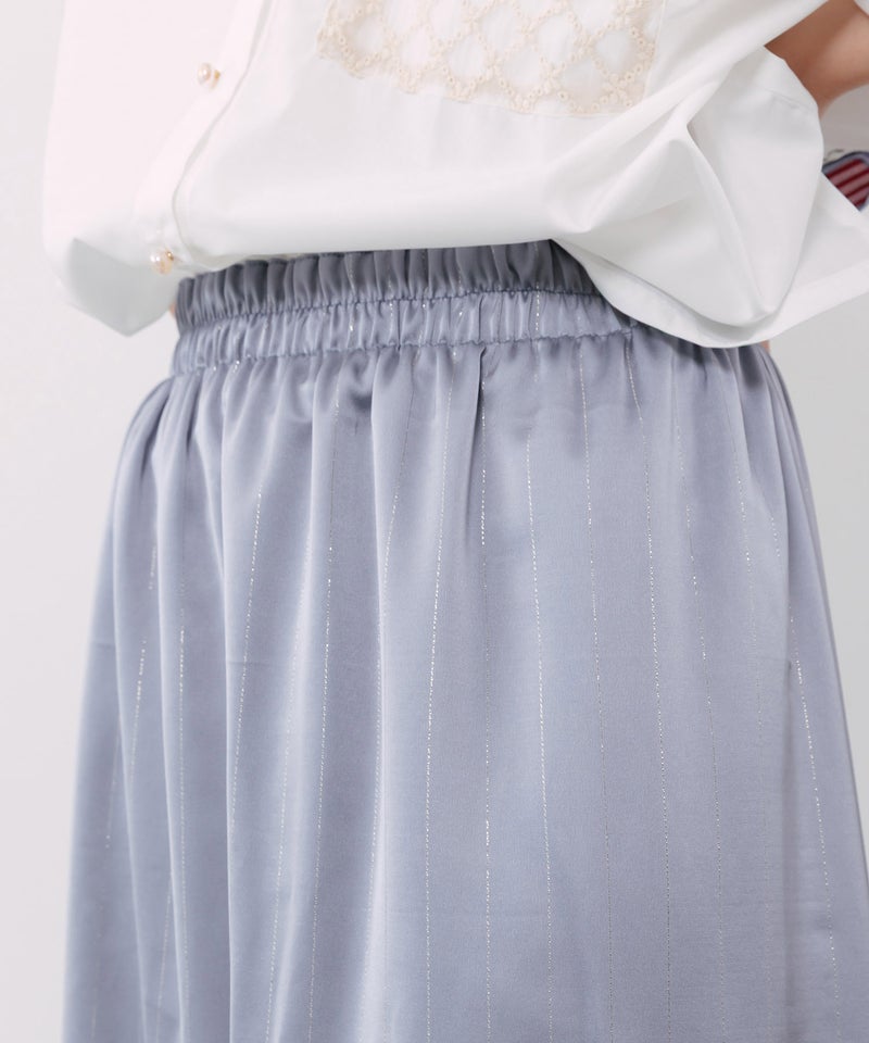 メッシュ花柄orラメストライプ リバーシブルスカート-15