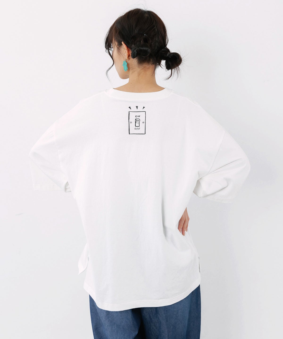やる気でないクマ柄Tシャツ-5
