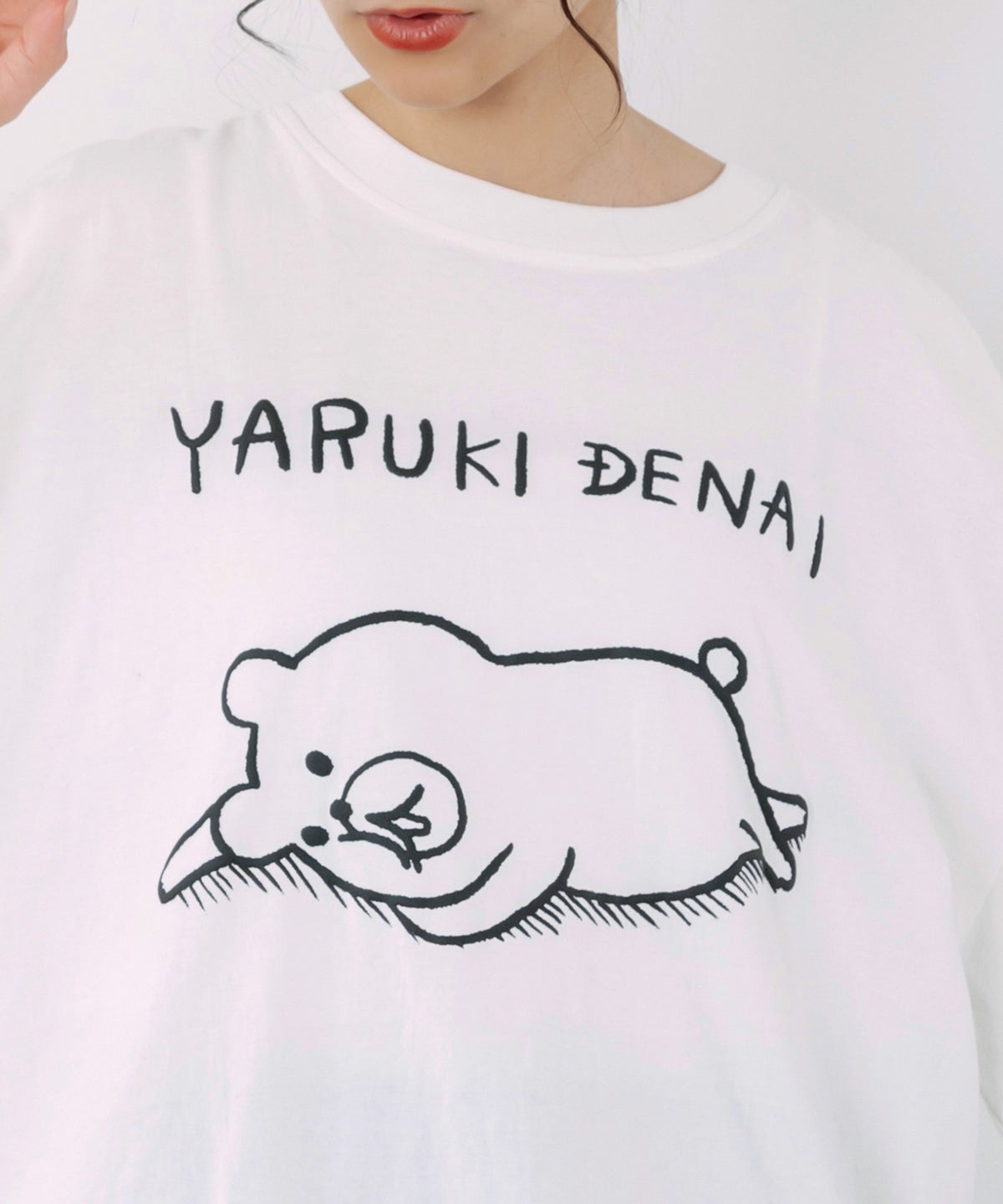 やる気でないクマ柄Tシャツ-7