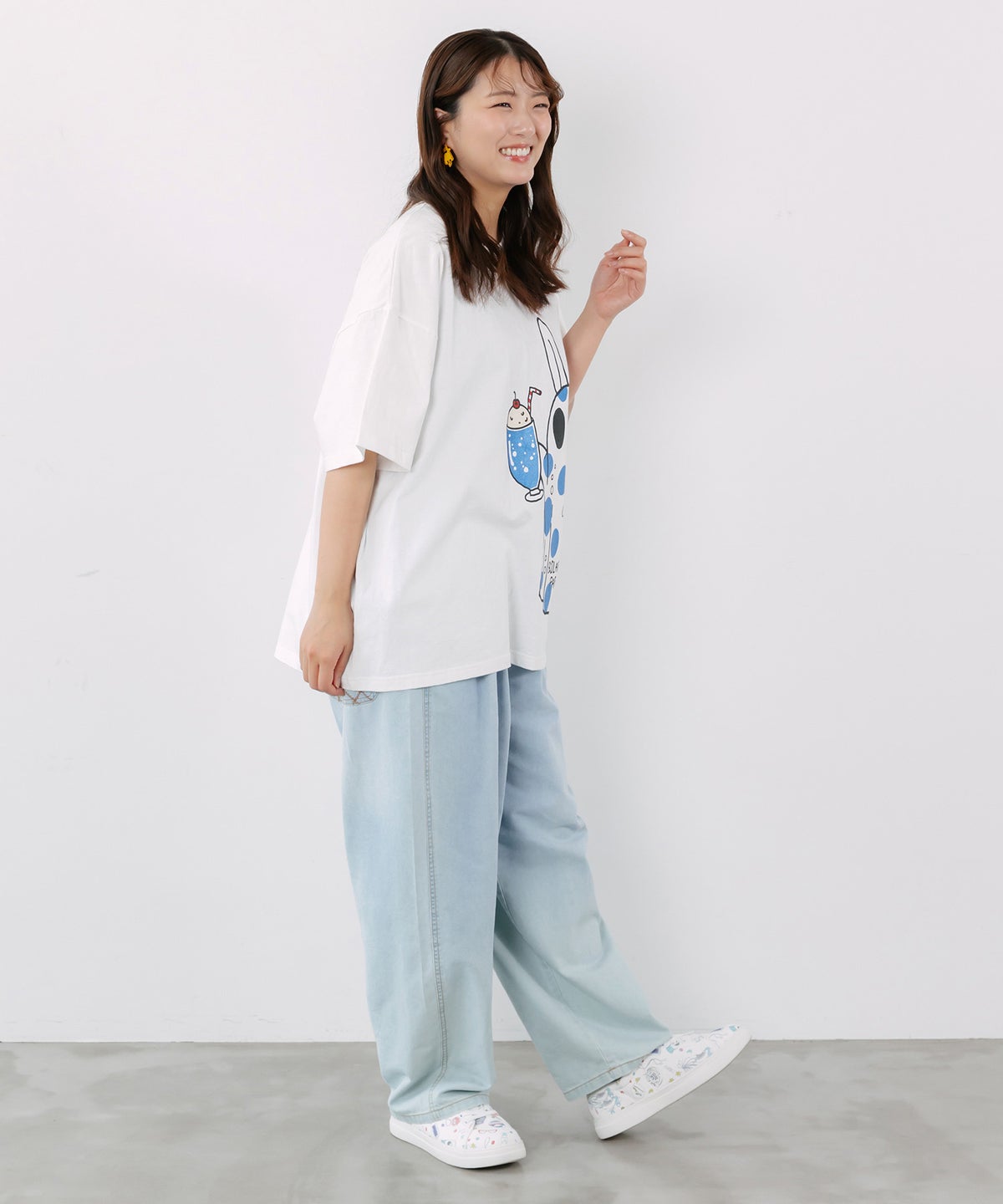 クリームソーダおばけウサギ柄Tシャツ-7
