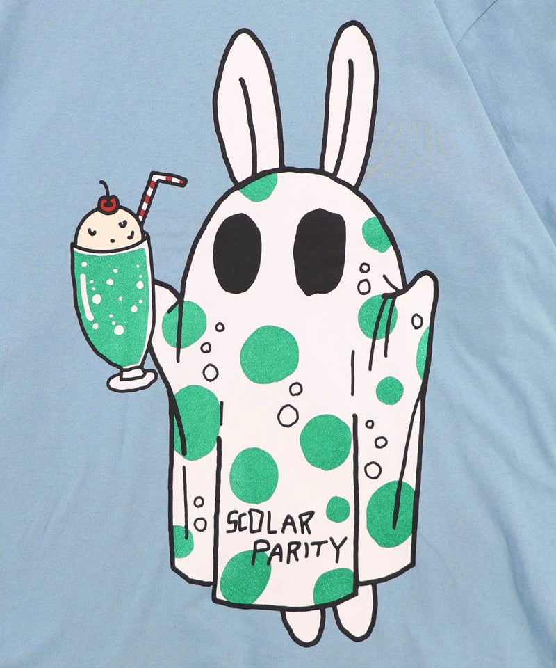 クリームソーダおばけウサギ柄Tシャツ-14