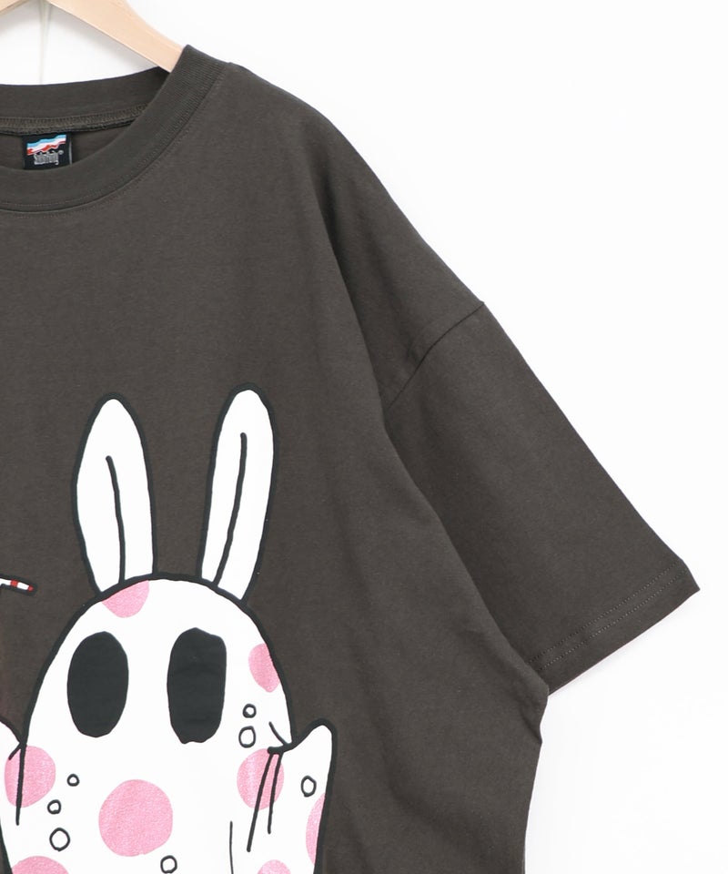 クリームソーダおばけウサギ柄Tシャツ-16