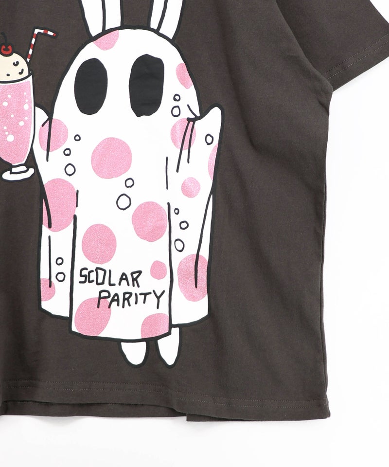 クリームソーダおばけウサギ柄Tシャツ-17