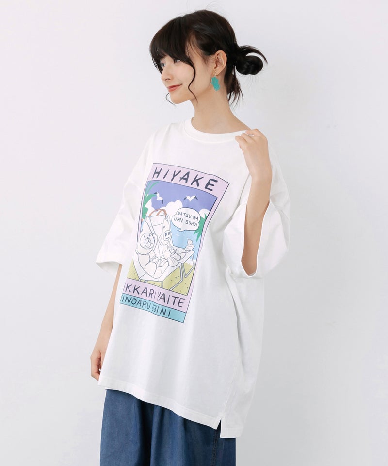 ぷりぷり日焼けえび柄 UVプリントTシャツ-6