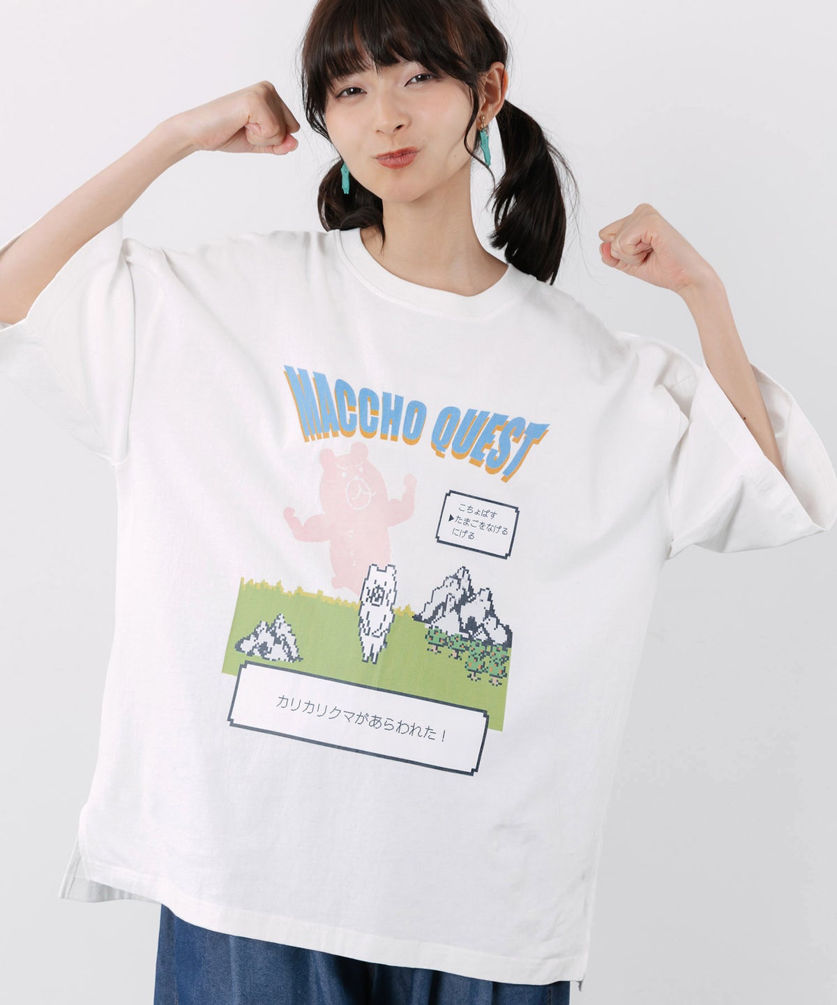 マッチョクエスト柄 UVプリントTシャツ-1