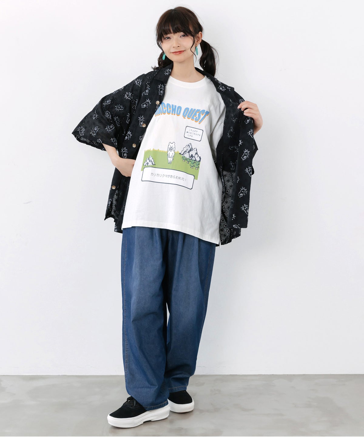 マッチョクエスト柄 UVプリントTシャツ-110