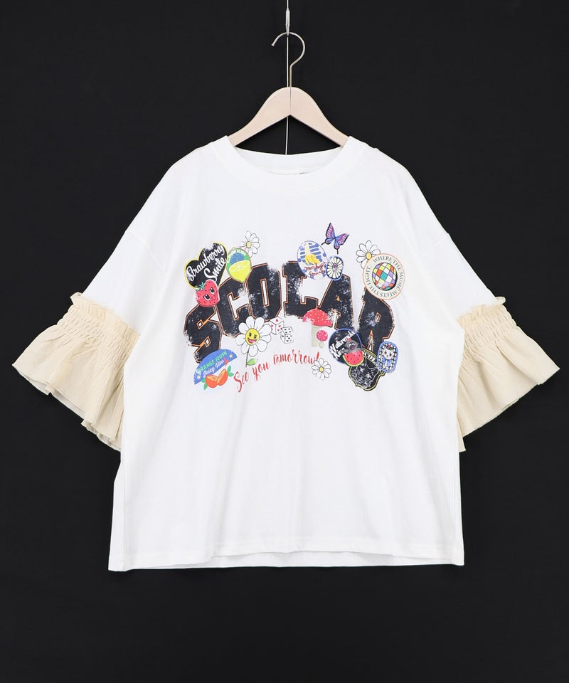 フリル袖付き ポップロゴTシャツ-9