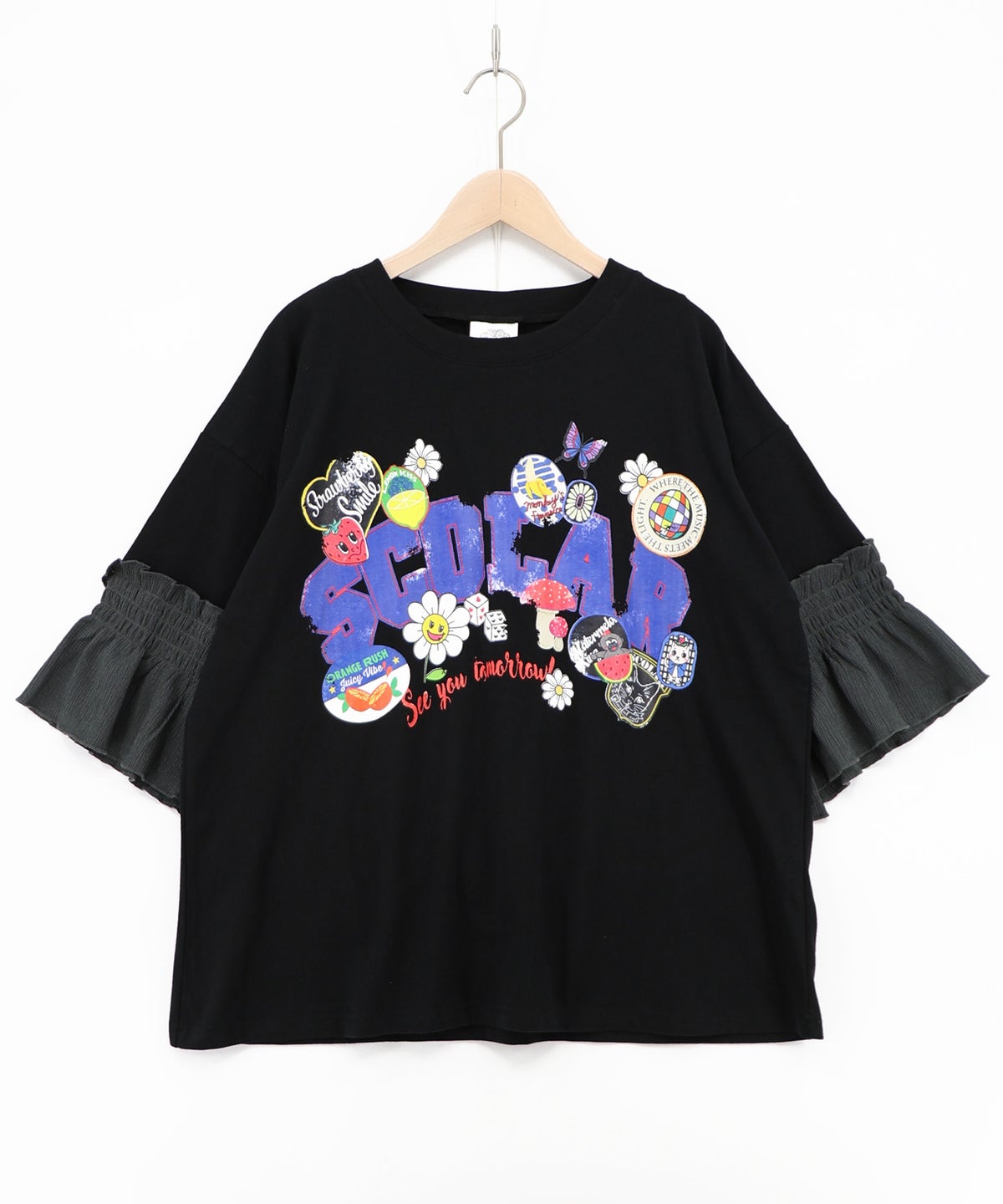 フリル袖付き ポップロゴTシャツ-11