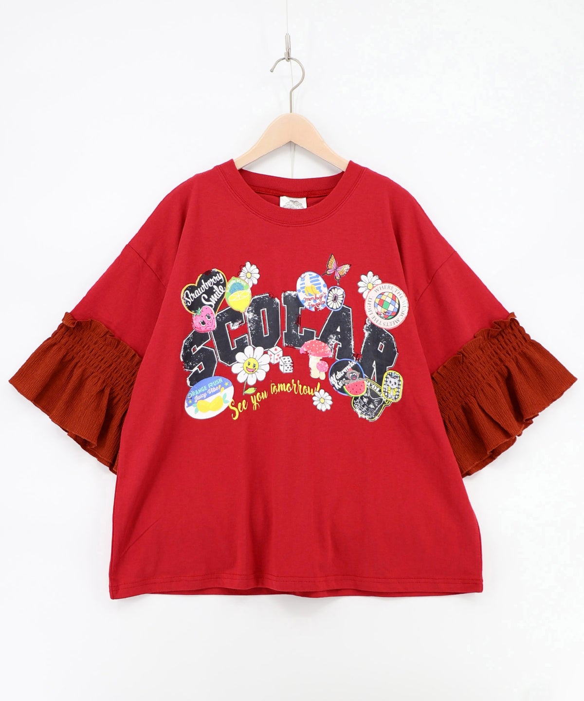 フリル袖付き ポップロゴTシャツ-13