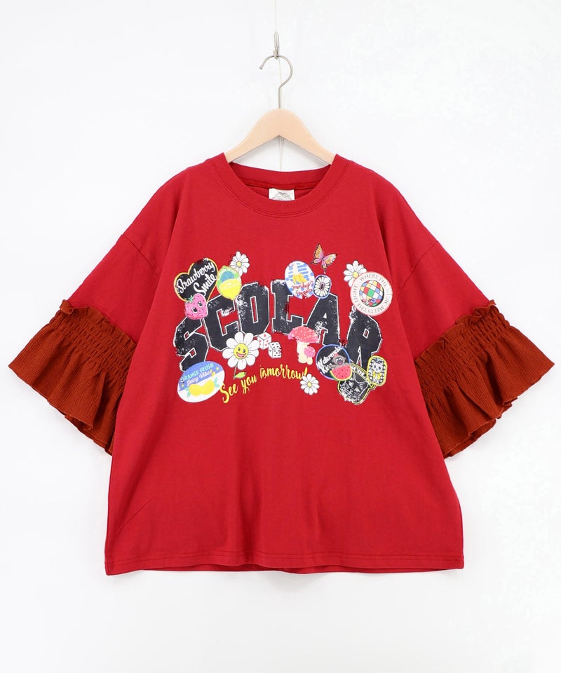 フリル袖付き ポップロゴTシャツ-13
