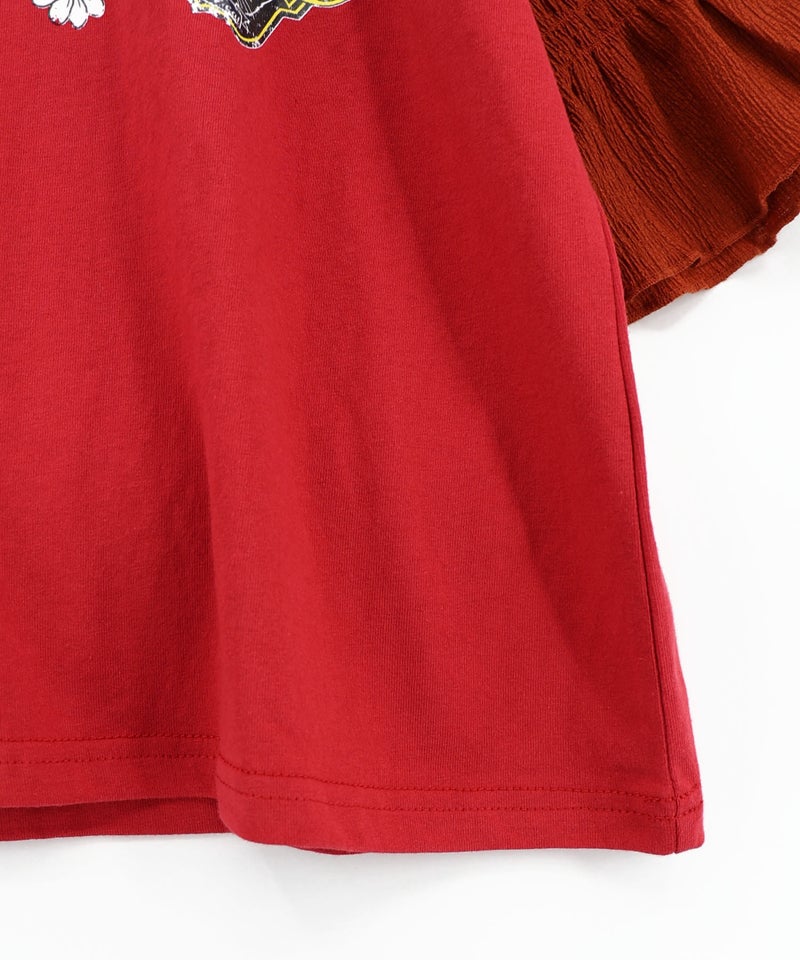 フリル袖付き ポップロゴTシャツ-18