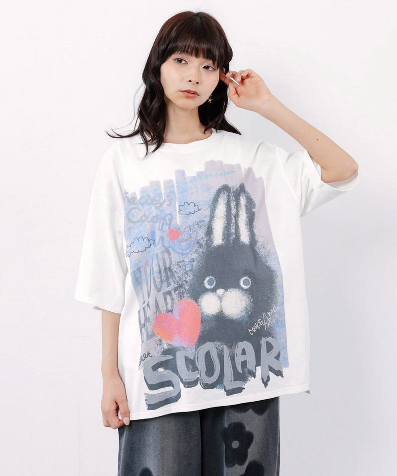 もこもこラビル柄Tシャツ-1