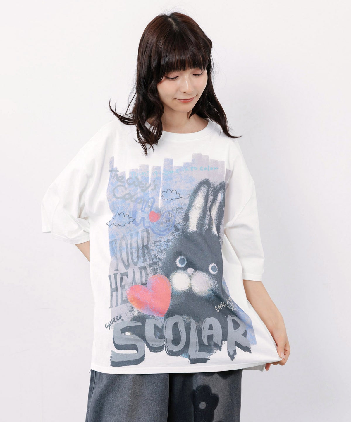 もこもこラビル柄Tシャツ-3