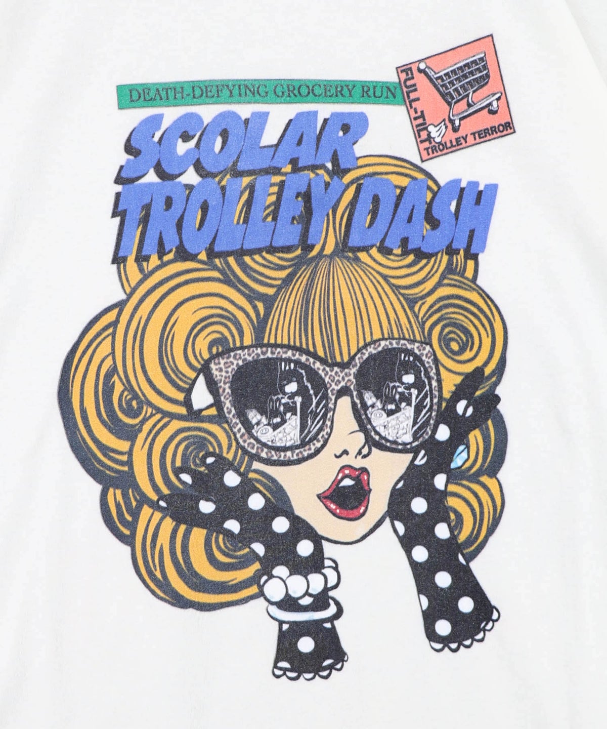 びっくりガール柄 四コマ風Tシャツ-13