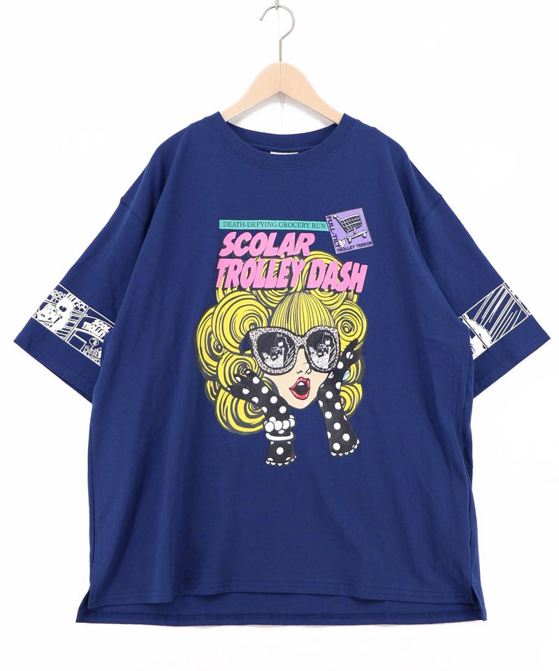 びっくりガール柄 四コマ風Tシャツ-20