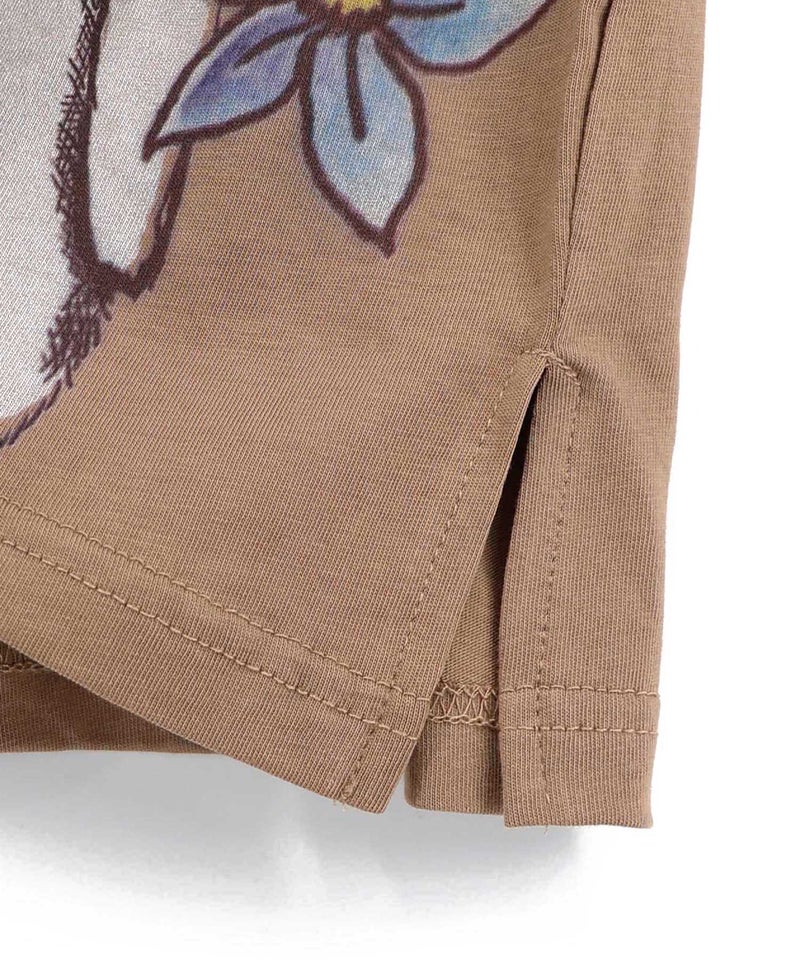 お花いっぱい水族館柄Tシャツ-18
