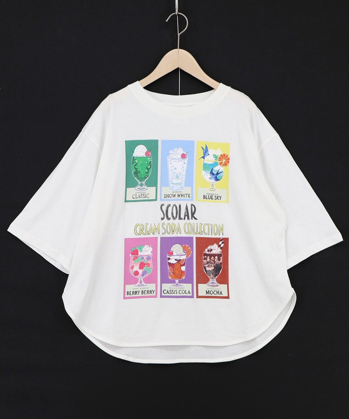 スカラークリームソーダコレクション柄Tシャツ-10