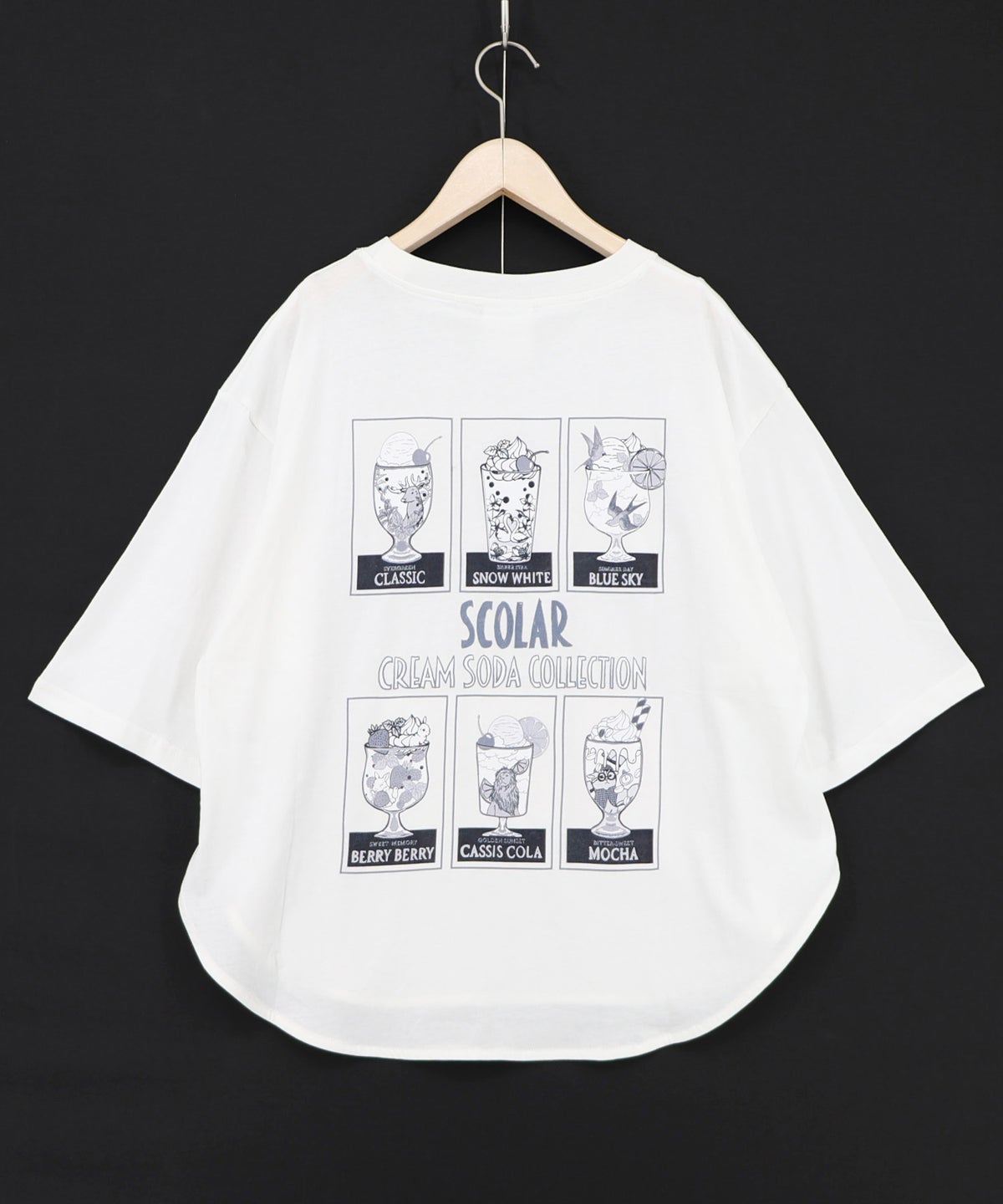 スカラークリームソーダコレクション柄Tシャツ-11