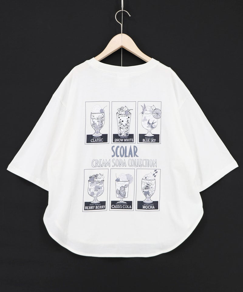スカラークリームソーダコレクション柄Tシャツ-11