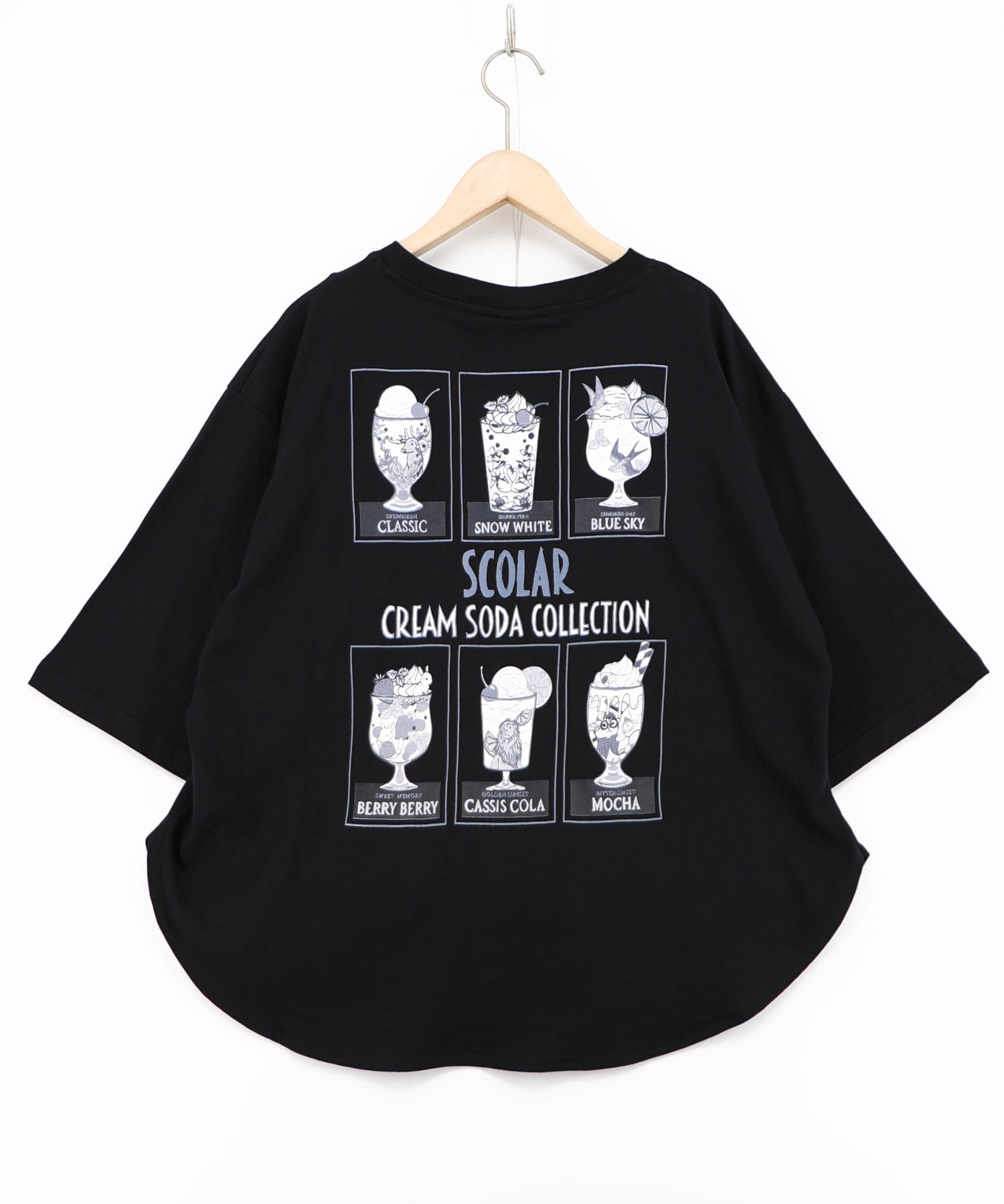 にこにこ　ケイナリタ　スカラップシャツ 162705：スカラークリームソーダコレクション柄Tシャツの通販-ScoLar