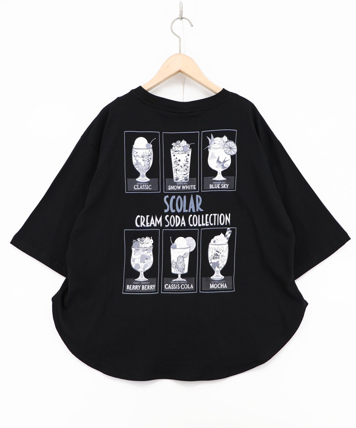 スカラークリームソーダコレクション柄Tシャツ-14