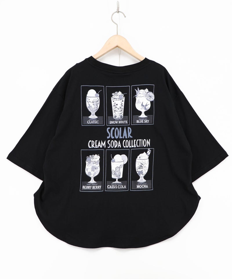 スカラークリームソーダコレクション柄Tシャツ-14