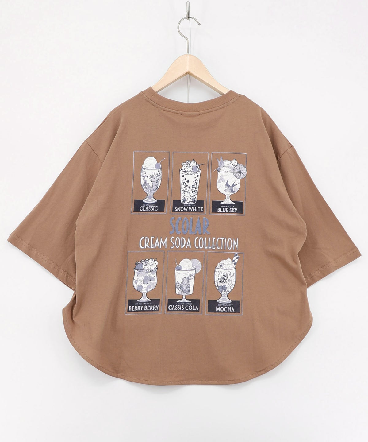 スカラークリームソーダコレクション柄Tシャツ-17
