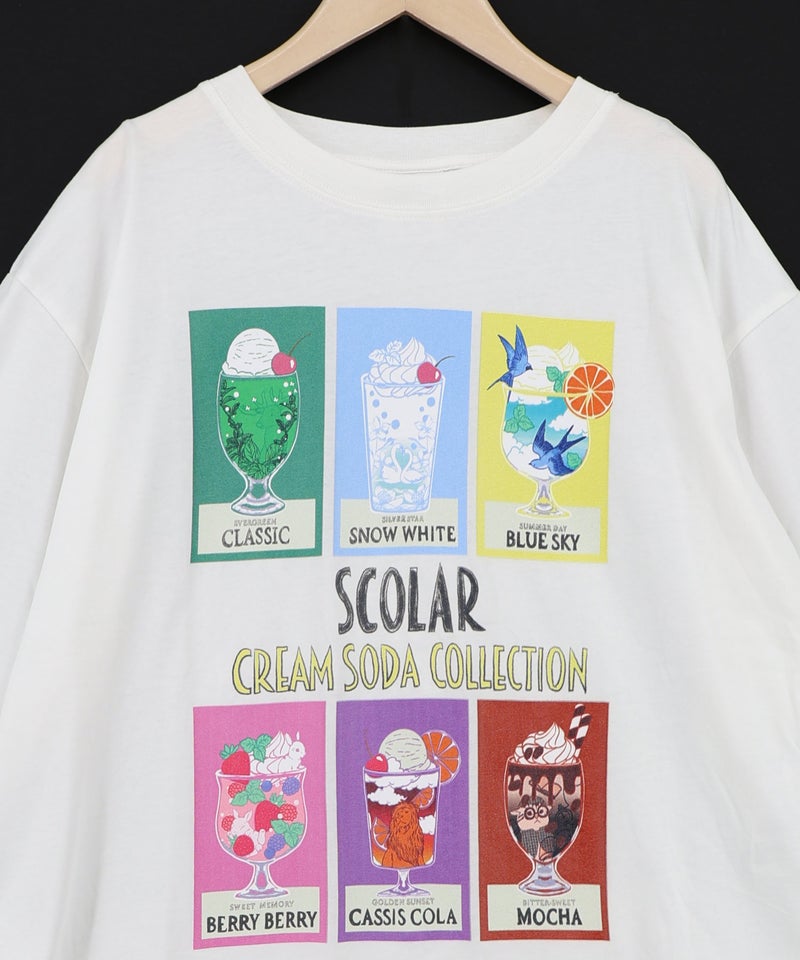 スカラークリームソーダコレクション柄Tシャツ-19