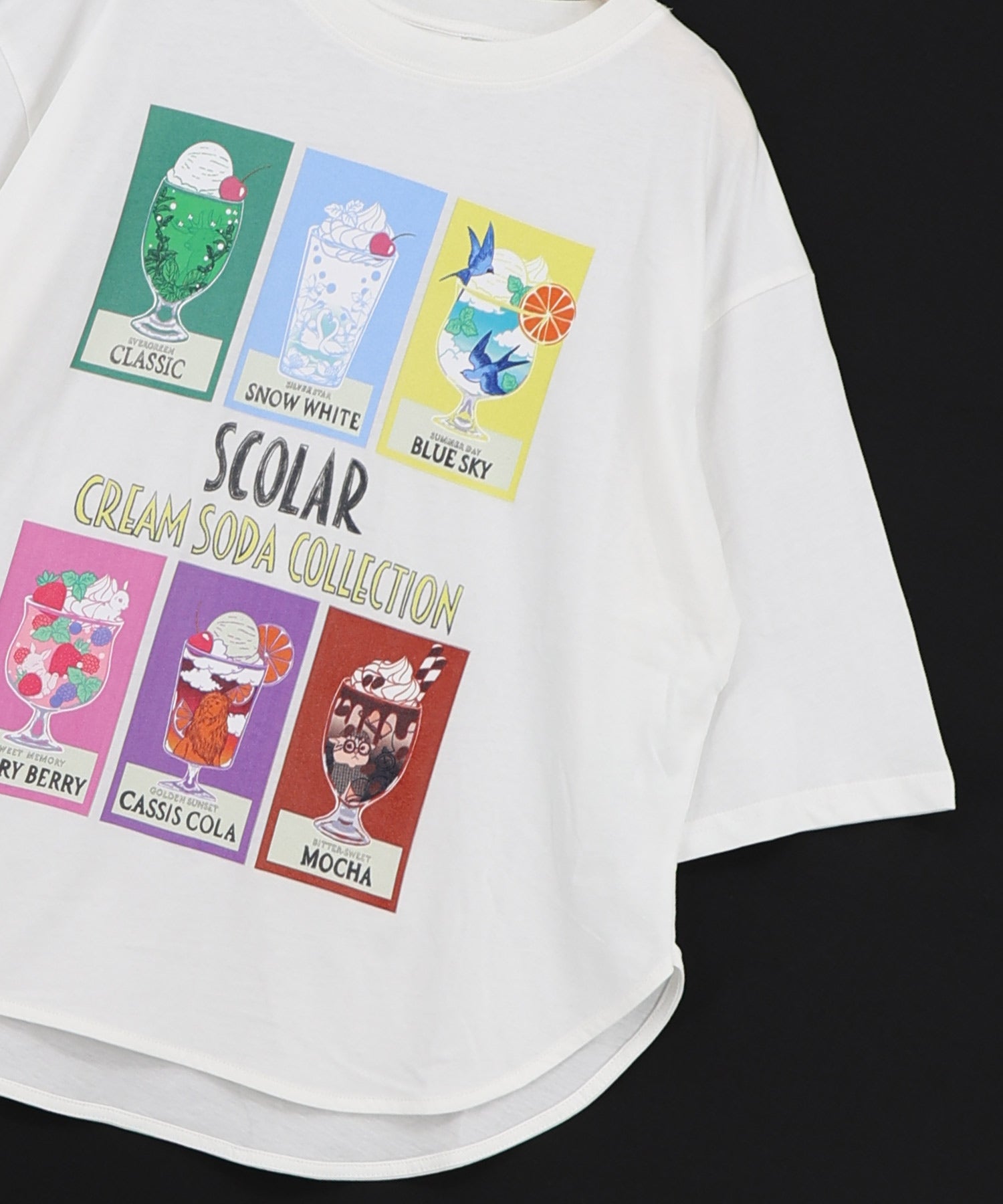 162705：スカラークリームソーダコレクション柄Tシャツの通販-ScoLar