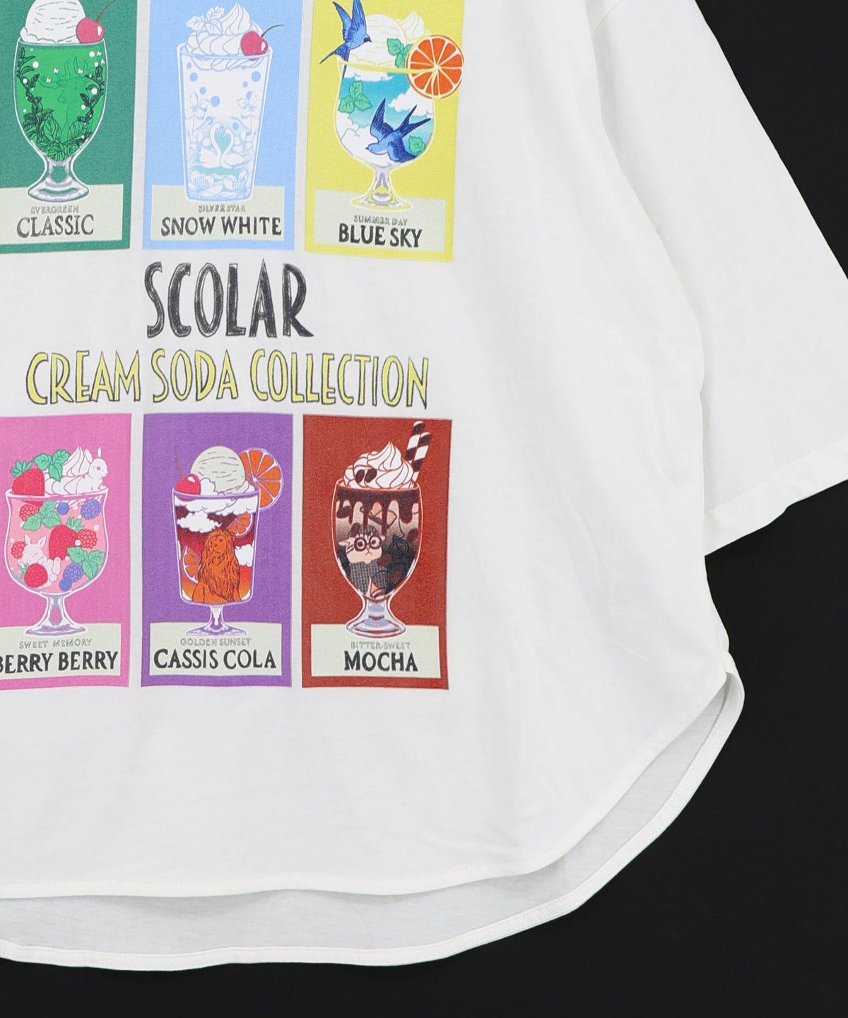 スカラークリームソーダコレクション柄Tシャツ-21