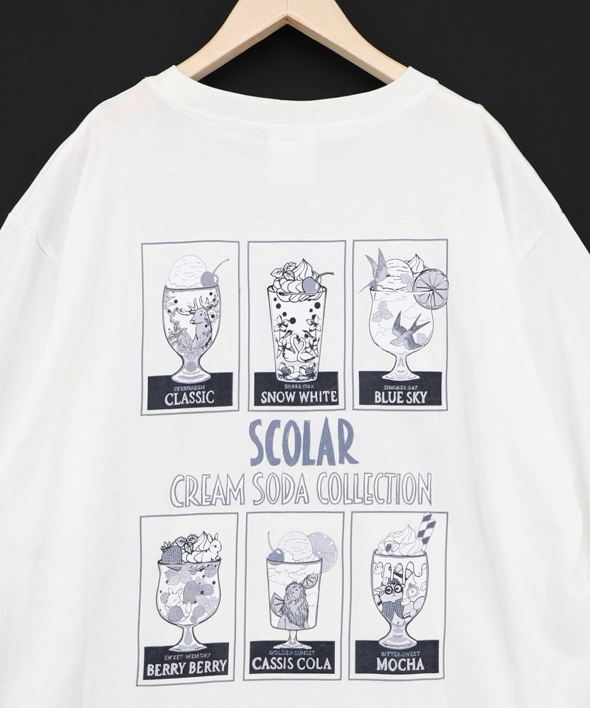 スカラークリームソーダコレクション柄Tシャツ-22