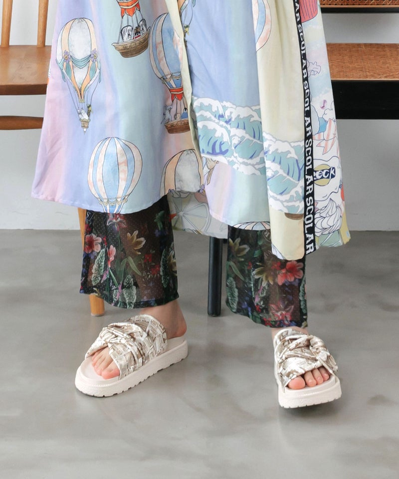2柄展開 シアー裾切替 ボドレーペチパンツ-3