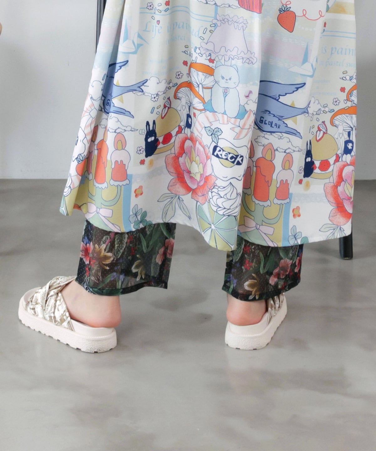 2柄展開 シアー裾切替 ボドレーペチパンツ-5