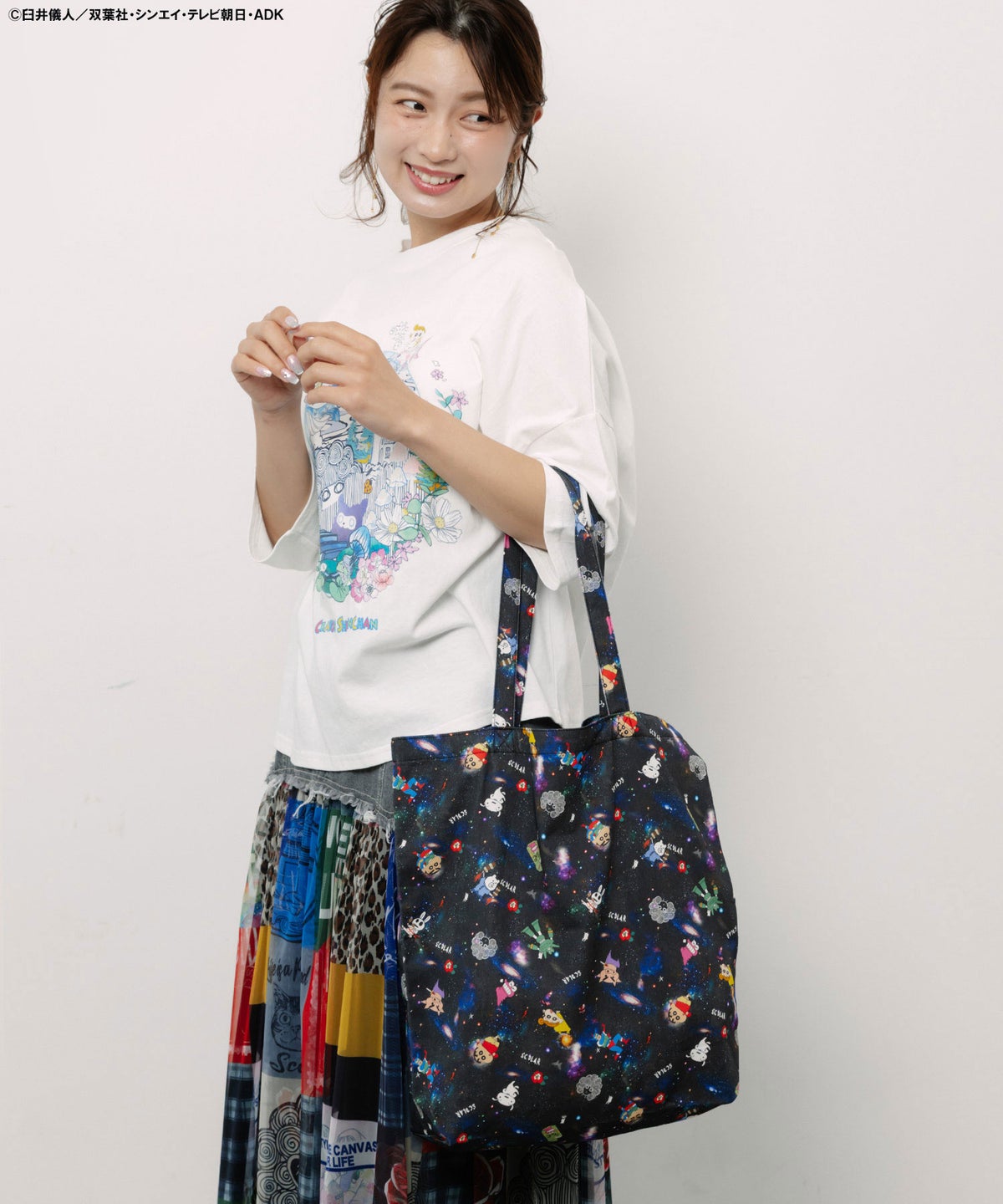 クレヨンしんちゃん×ScoLar 花宇宙の総柄バッグ-2