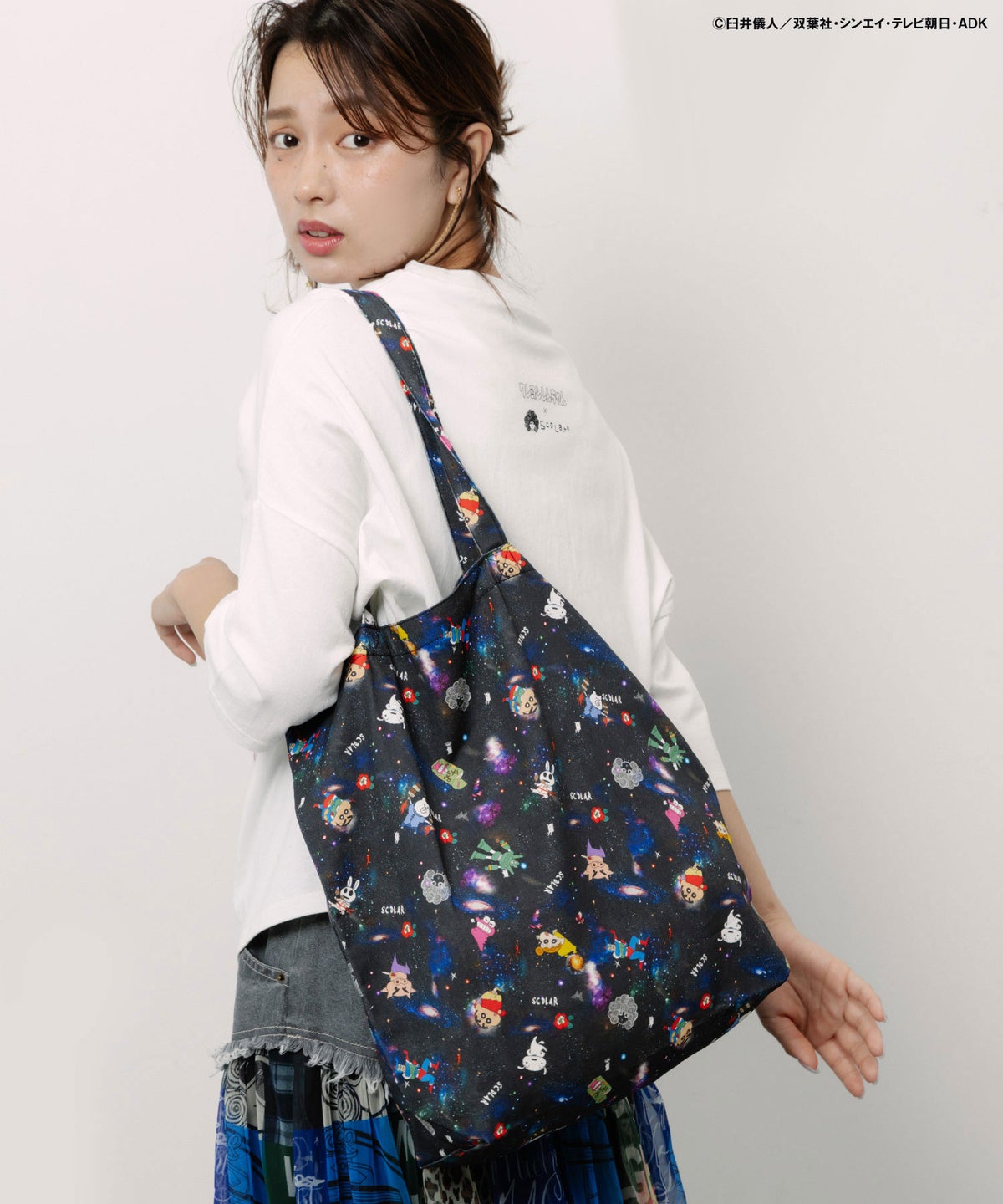 クレヨンしんちゃん×ScoLar 花宇宙の総柄バッグ-4